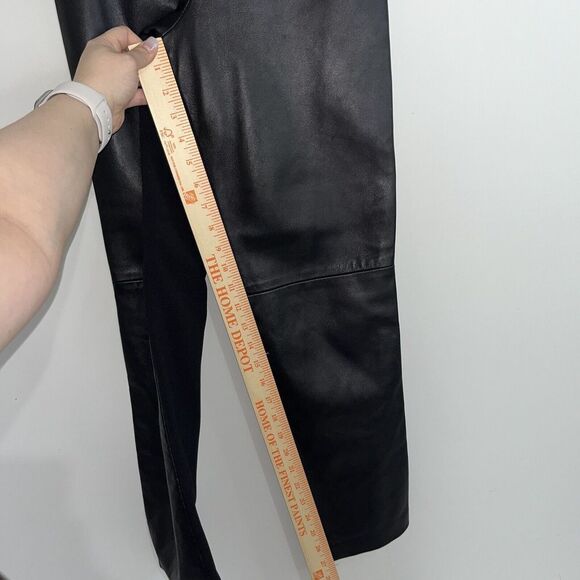 Isabel Women's Leather Pants size 2 Black Stretchy back Night Out Career - Picture 6 of 10